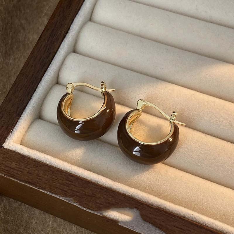 Electroplated Artificial Tigereye Clip Retro Fashion High Sense Light Rings