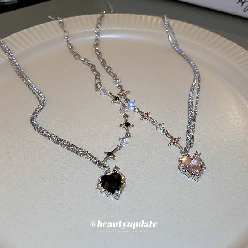 Women's Sweet Cool Hot Love Stars Fashion Creative Design Sense Clavicle Necklace