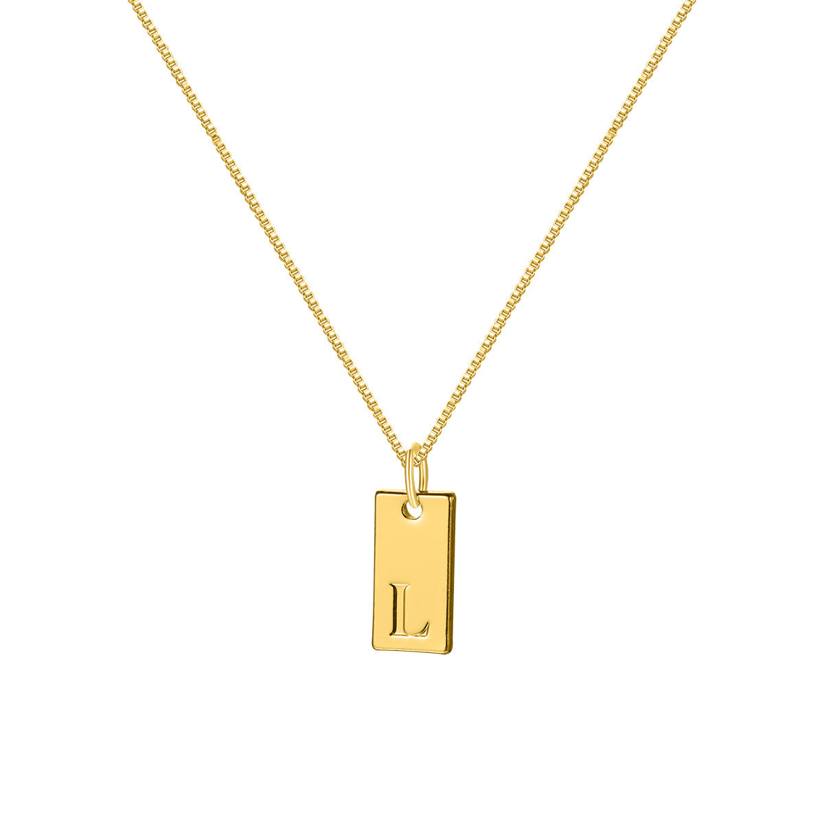 English Letter Creative Box Chain Square Necklaces