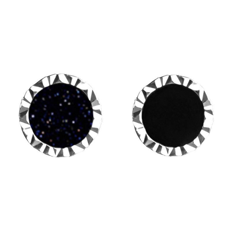 Men's Personality Black Agate High-grade Temperament Not Easy Earrings