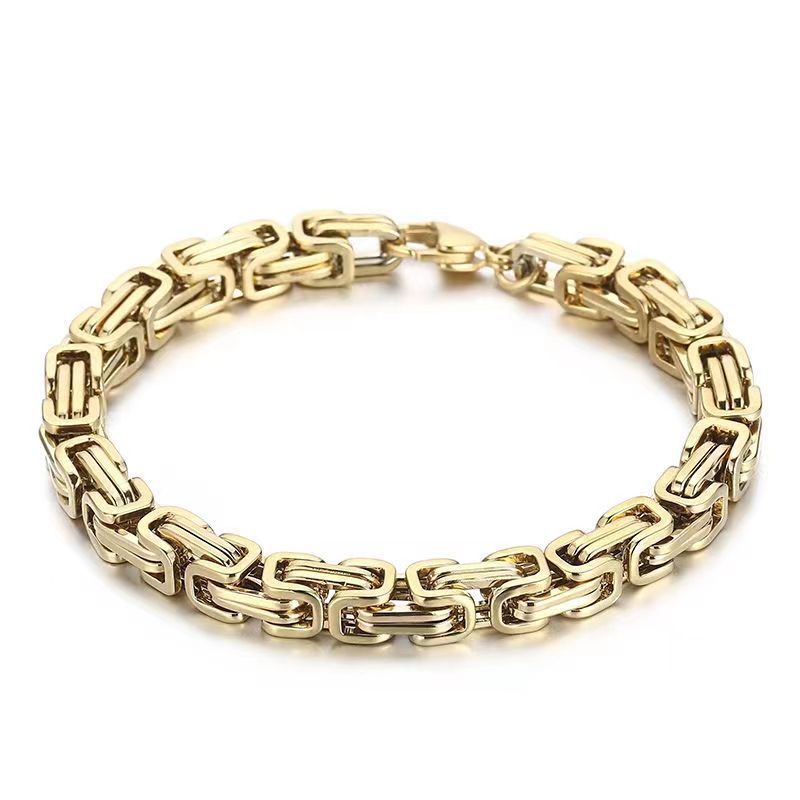 Men's Domineering Retro Trendy Titanium Steel Emperor Chain Bracelets