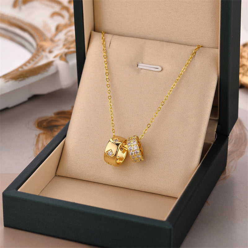 Steel Female Fashion No Fading Simple Round Necklaces