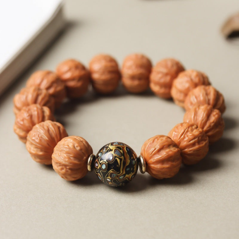 Monkey Head Walnut Glossy Love Fart Peach Single Bracelets