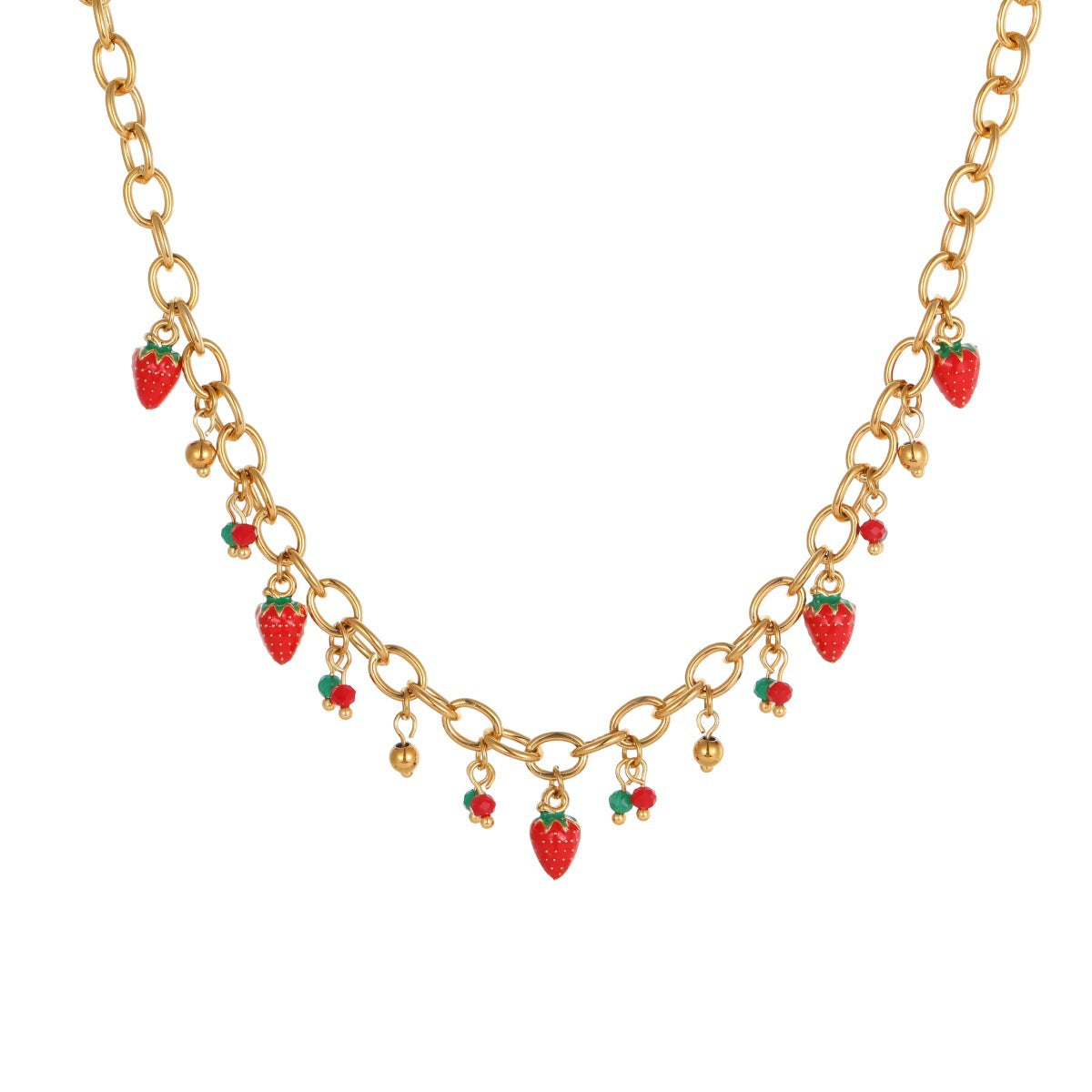 Stainless Steel Sweet Strawberry Niche Design Necklaces