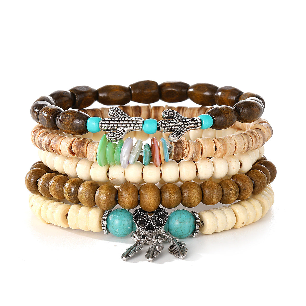 Wooden Bead Ethnic Style Turquoise Vintage Hand-woven Bracelets