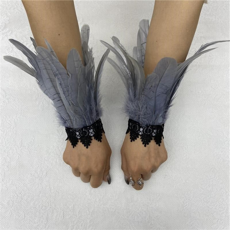 Feather Halloween Performance Ball Lace Wristband Bracelets
