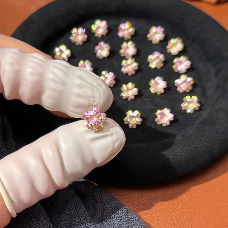 Cut Flowers Titanium Steel Ear Beautiful Bone Zircon Pin Stud Earrings