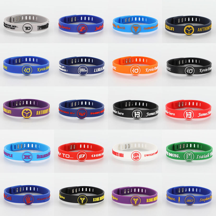 Basketball Adjustable Size Sports Silicone Wristband Star Kobe James Bracelets