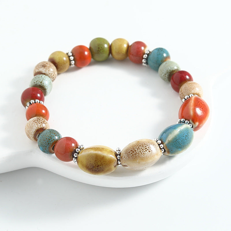 Ethnic Style Ceramic Beaded Artistic Ancient Bracelet
