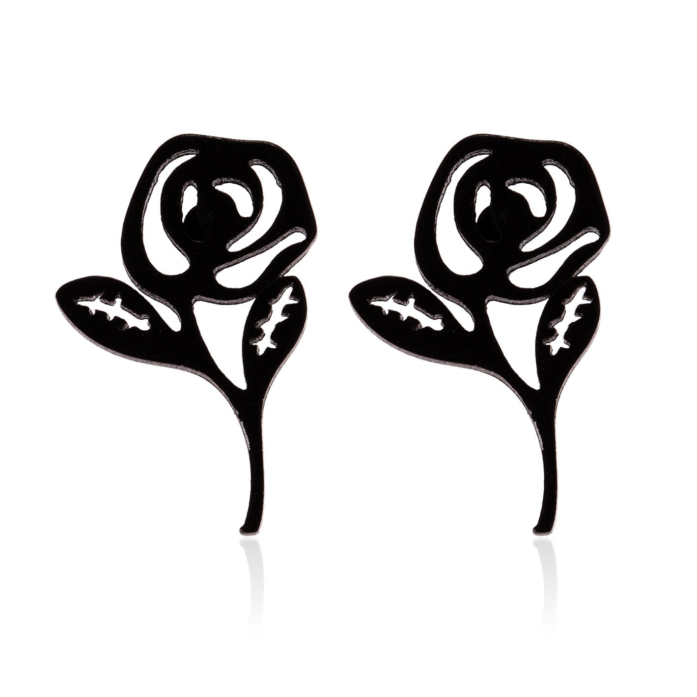 Lotus Ear Bone Hollow Origami Stainless Stud Earrings
