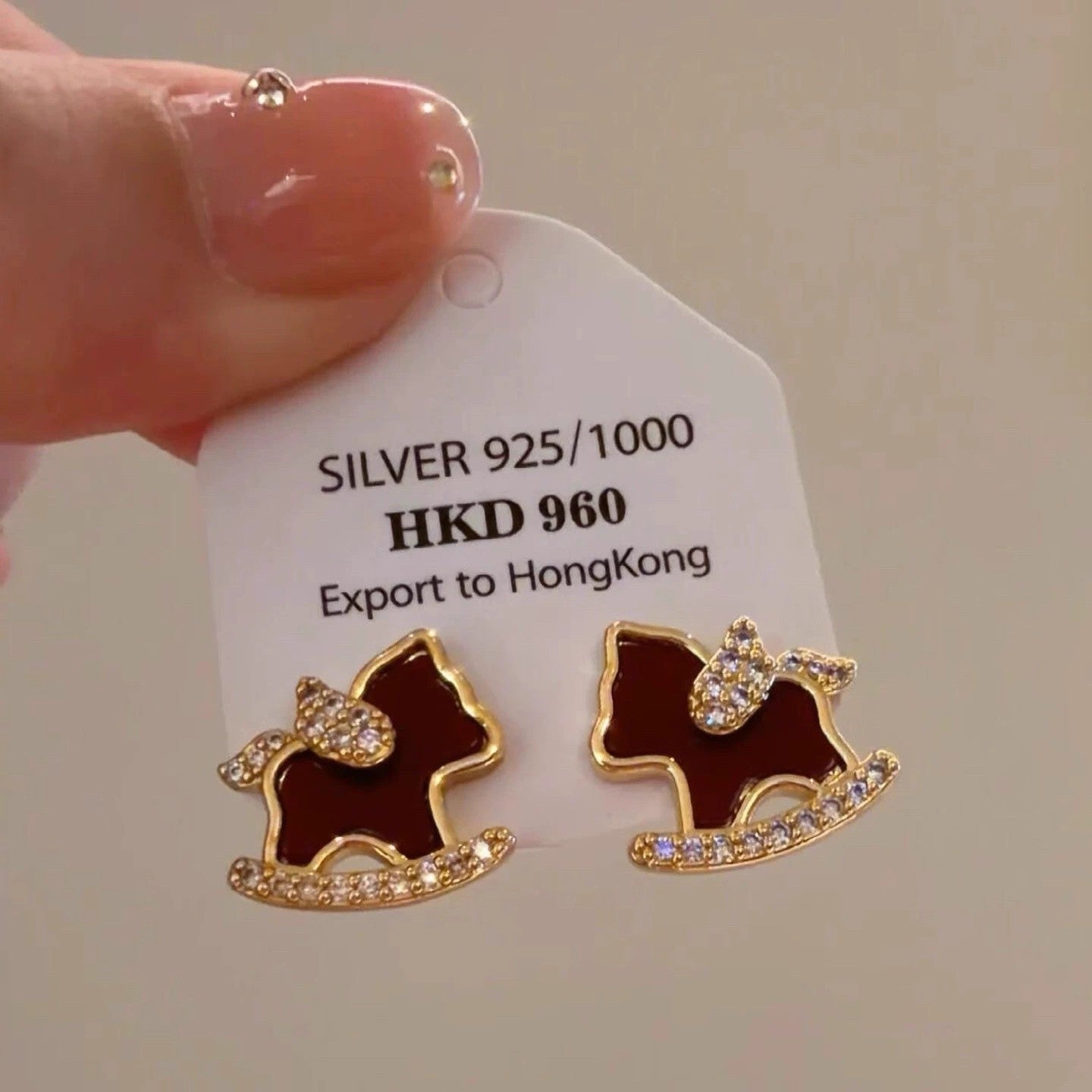 Red Glaze Rhinestone Pony Life Temperament Clavicle Chain Necklace