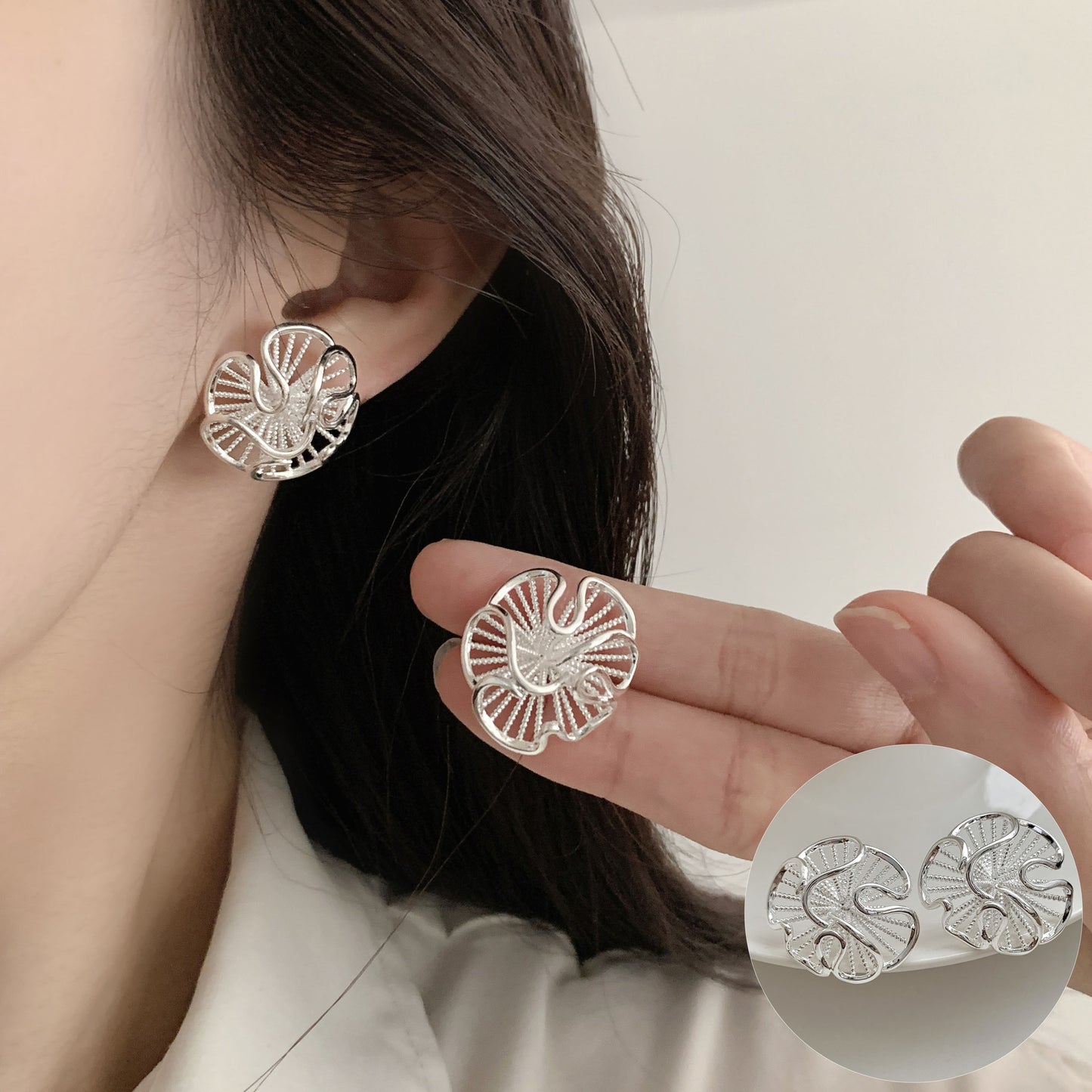 Sunflower Ray Female Exaggerated Hip Hop Sweet Cool Design Earrings