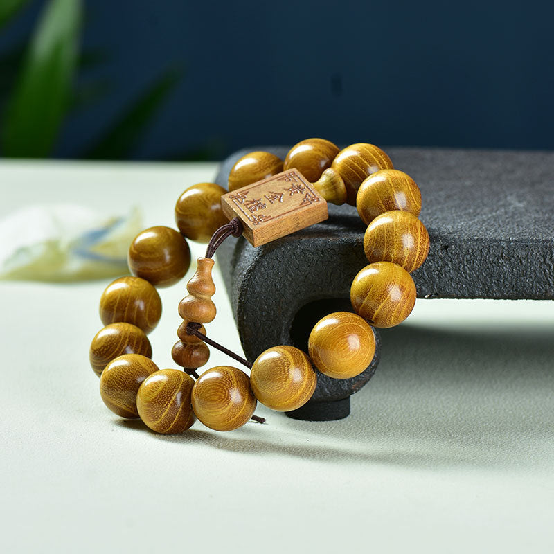 Women's & Men's Natural Gold Sandalwood Beads Fashion Collectible Artsy Bracelet