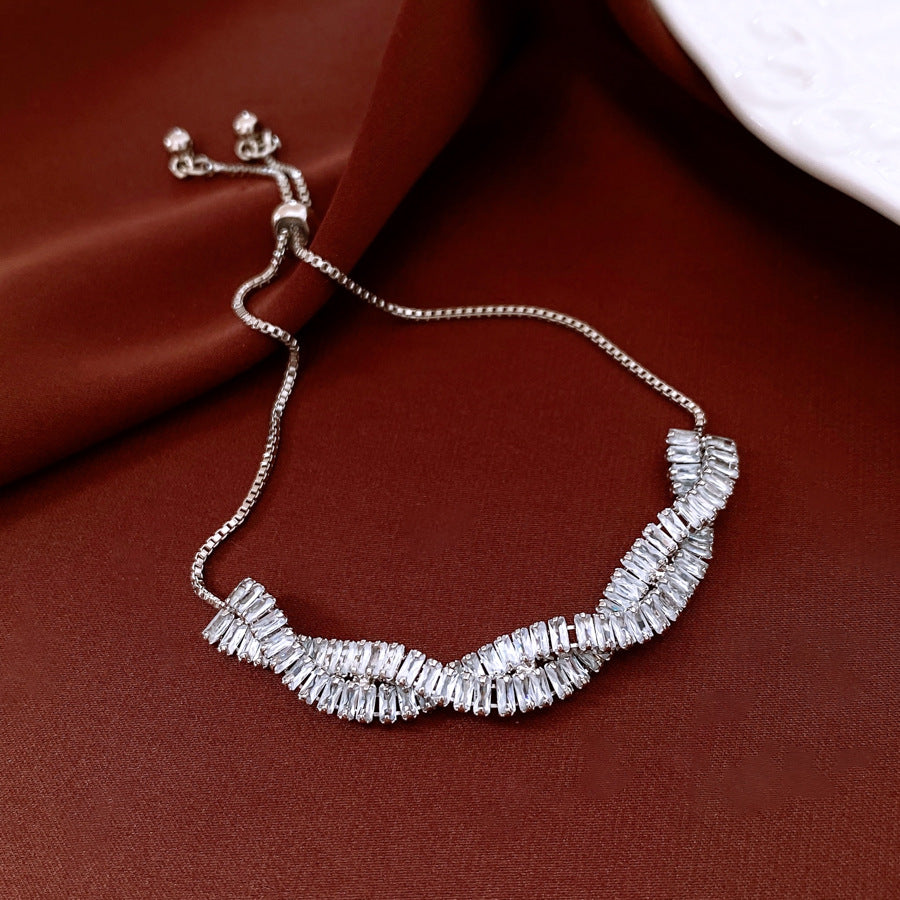 Zircon Twist Twisted Adjustable Simple Fashion Temperament Personalized Bracelet