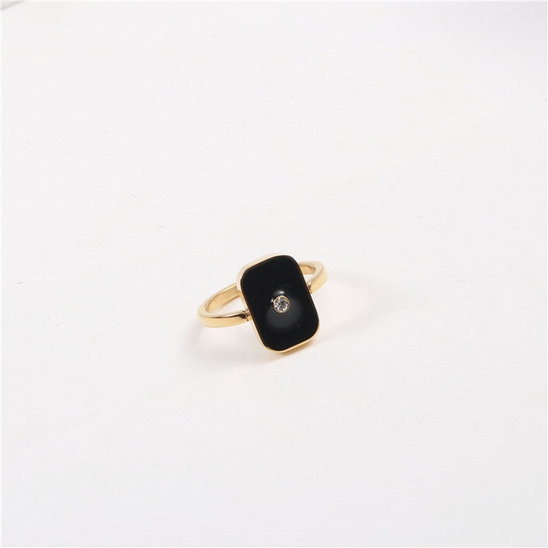 Fashion Square Black Face Female Cold Style Trendy Titanium Steel Bracelet