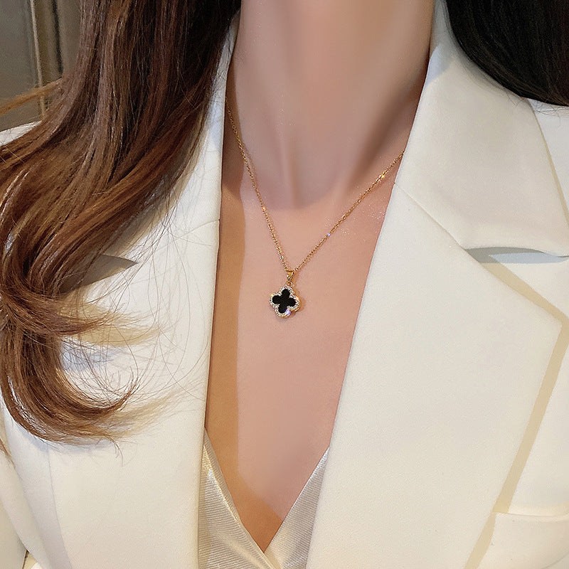 Women's Four-leaf Clover Double-sided High-grade Light Luxury Design Necklaces