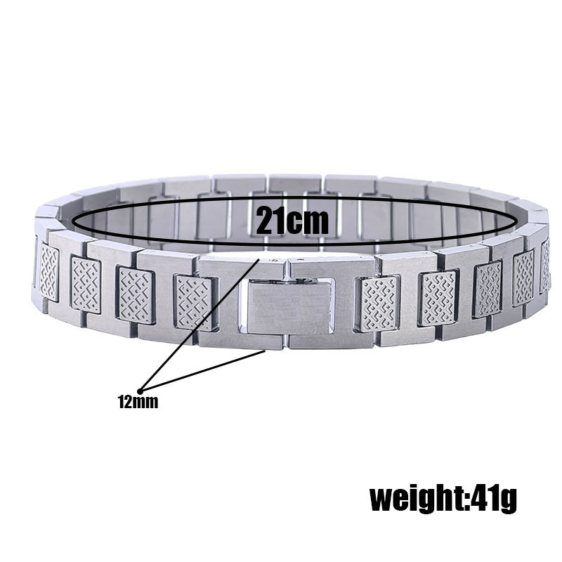 Women's & Men's Box Stainless Steel Crocodile Adjustable Strap Bracelets
