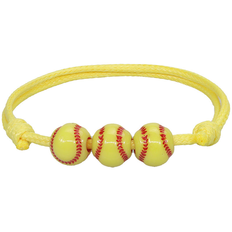 Basketball Baseball Wax Line Woven Softball Tennis Rugby Bracelets