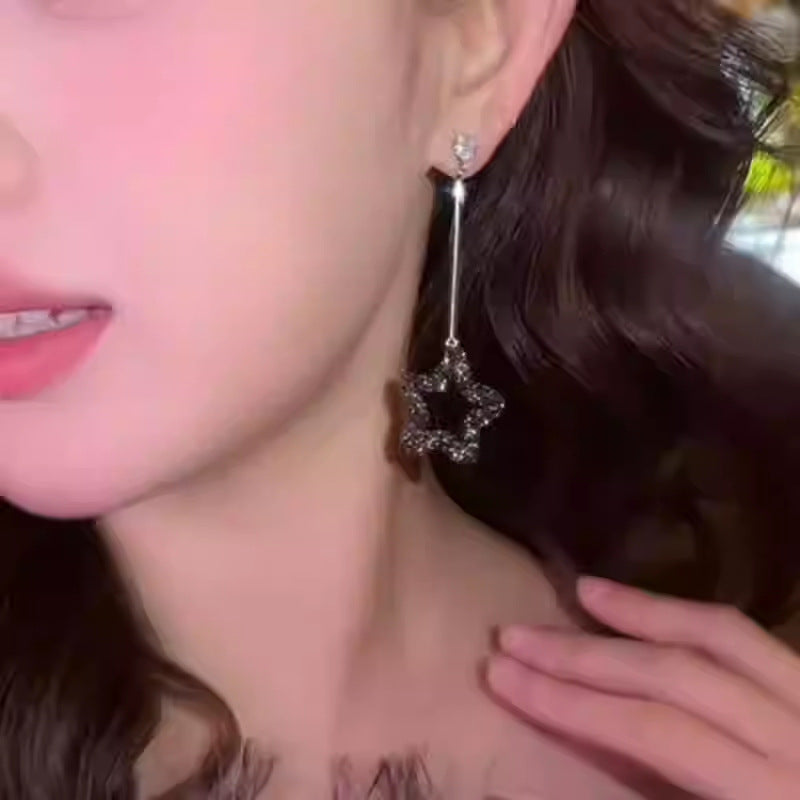 Women's Shiny Star Long Affordable Luxury Fashion Temperamental Simple Style Niche Earrings