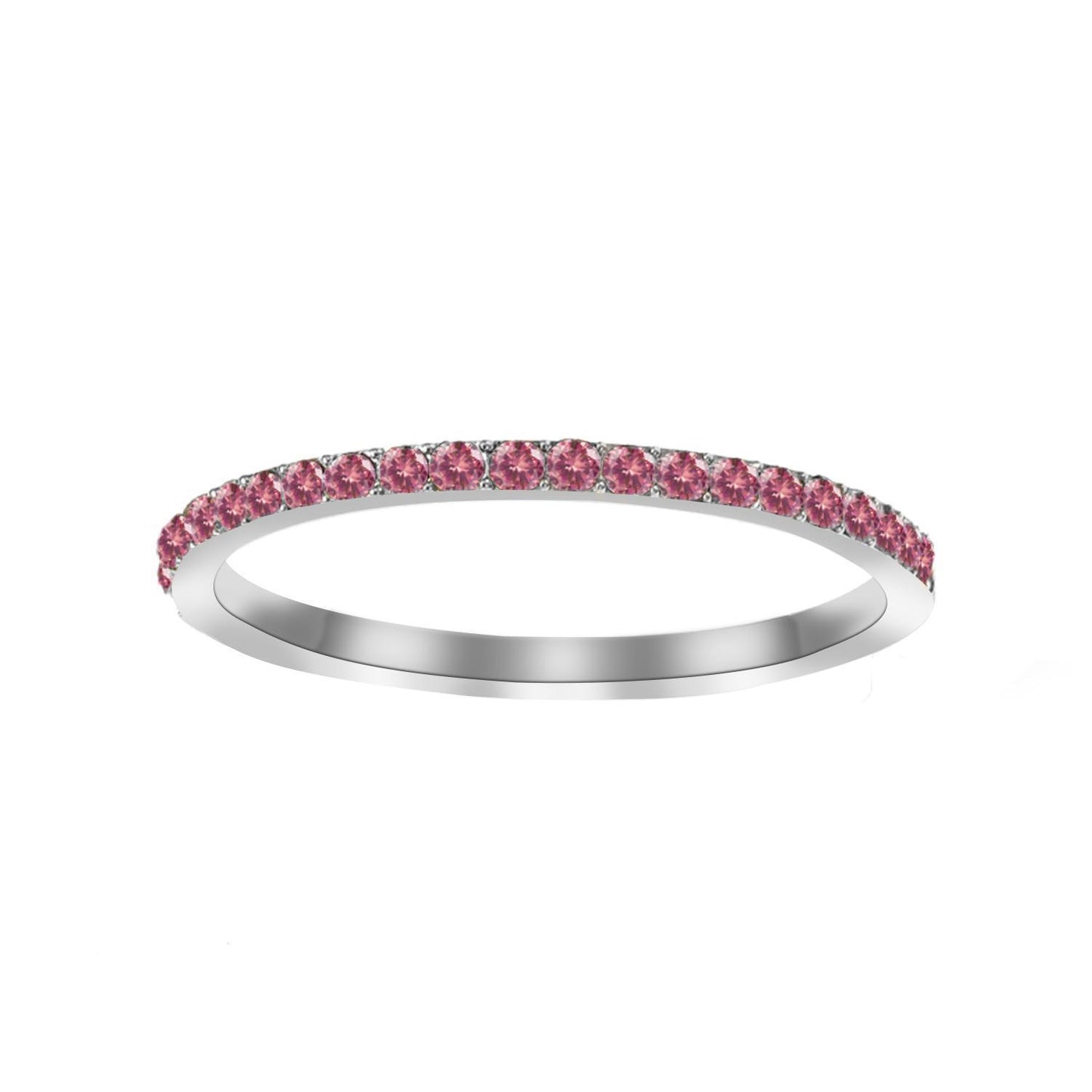 Full Diamond Stainless Steel Birthstones Zircon Ring