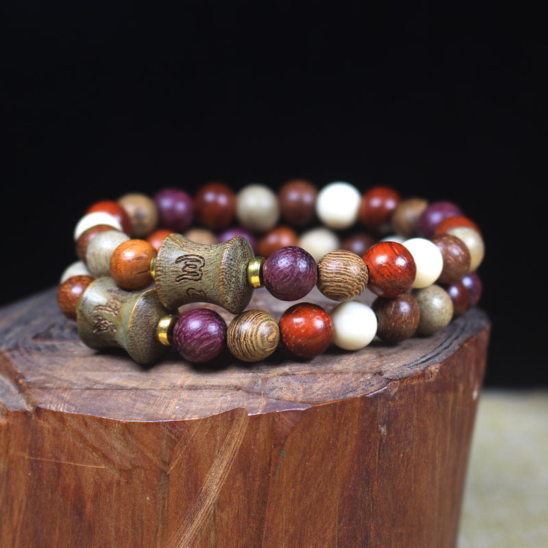 Stall Ebony String Wooden Beaded Bamboo Joint Buddha Beads Bracelet