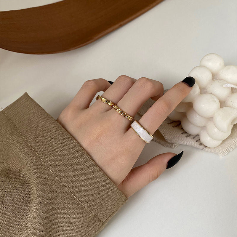 Women's Hop Gold Piece Punk Geometric Simple Ring