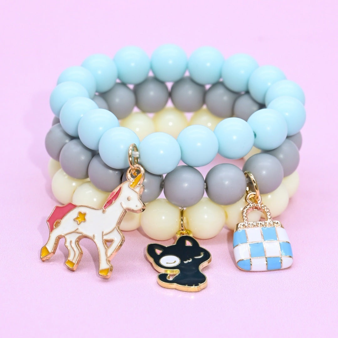 Cute Cartoon Dopamine Unicorn Rainbow Butterfly Bracelets