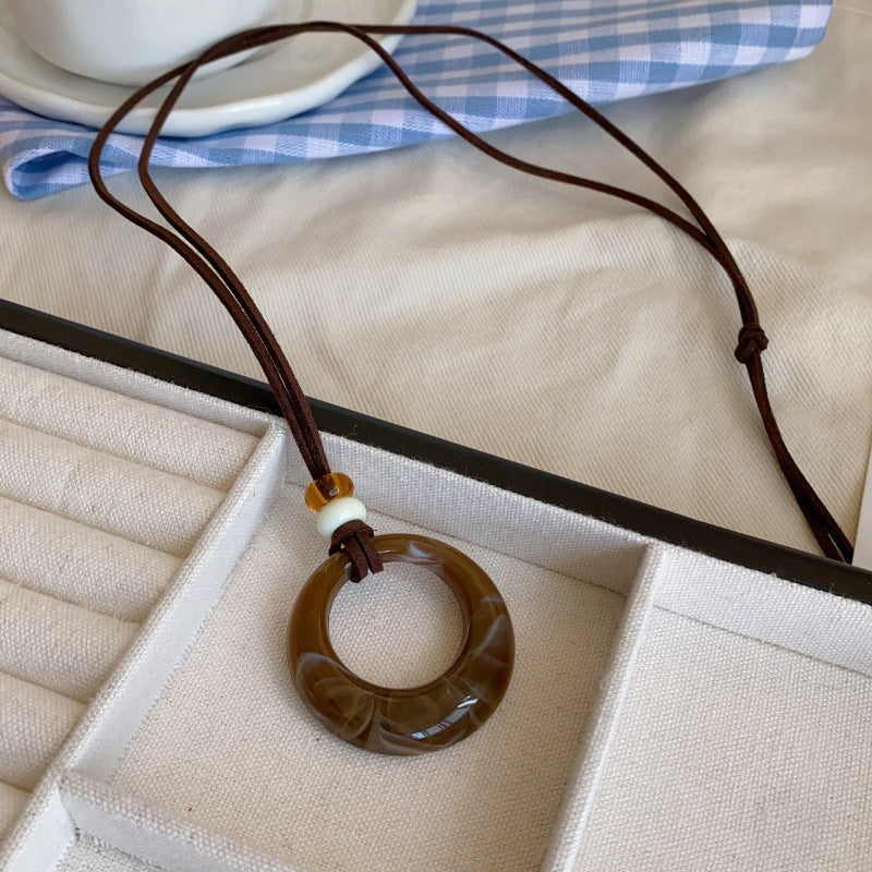 Chinese Long Wax Rope Acorn Zen Pendants