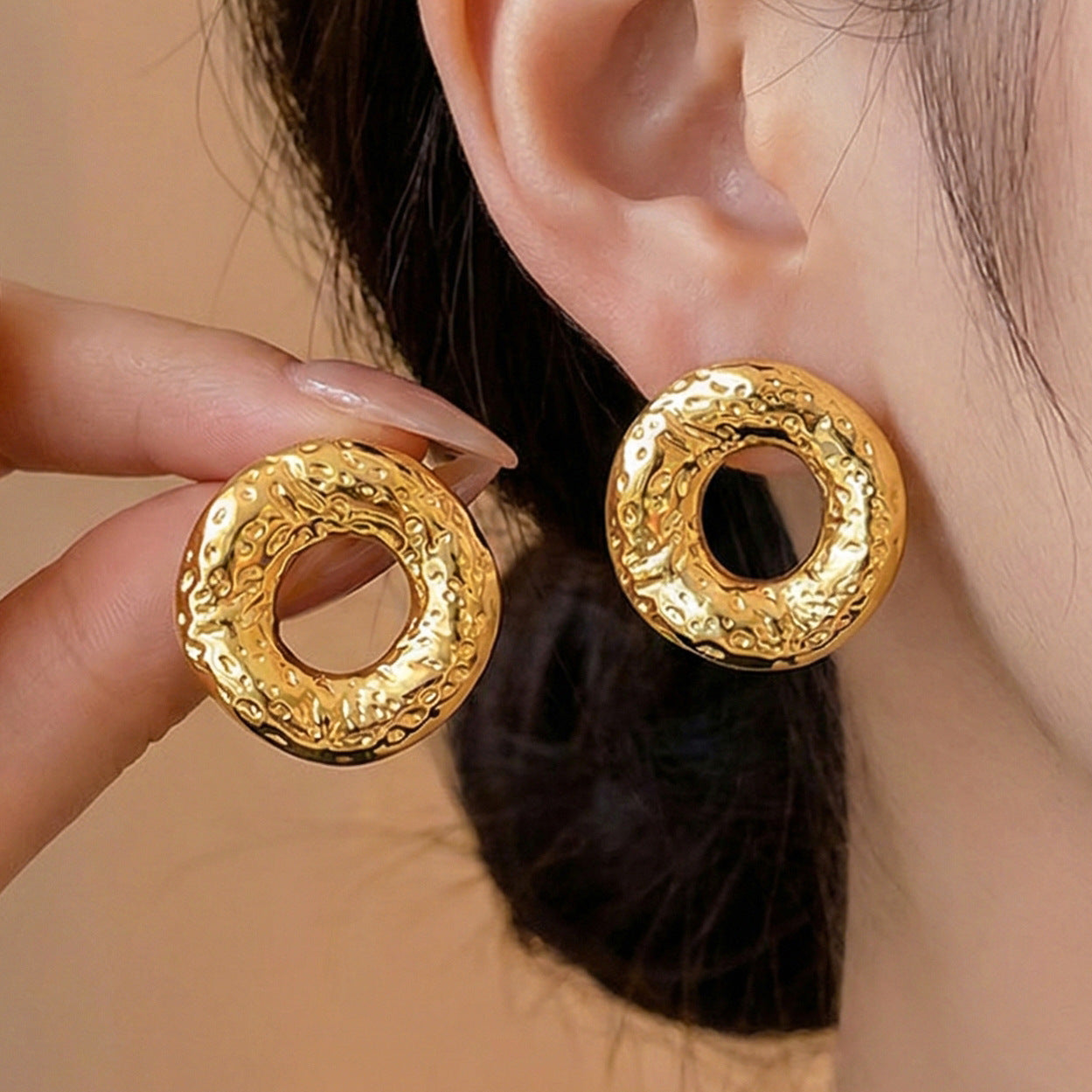 High-grade Stainless Steel Geometric Irregular Ear Stud Earrings