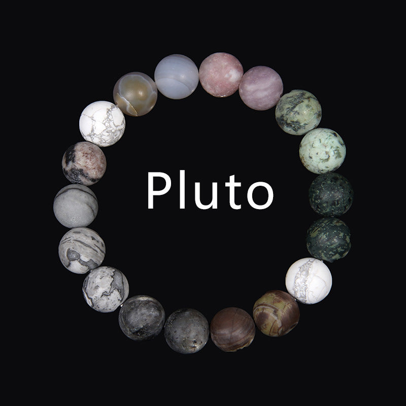 Men's Natural Stone Universe Planet Beads Galaxy Trendy Frosted Bracelets