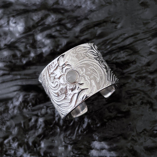 Women's & Men's For Light Luxury Minority Design Chinese Style Open White Moonlight Rings