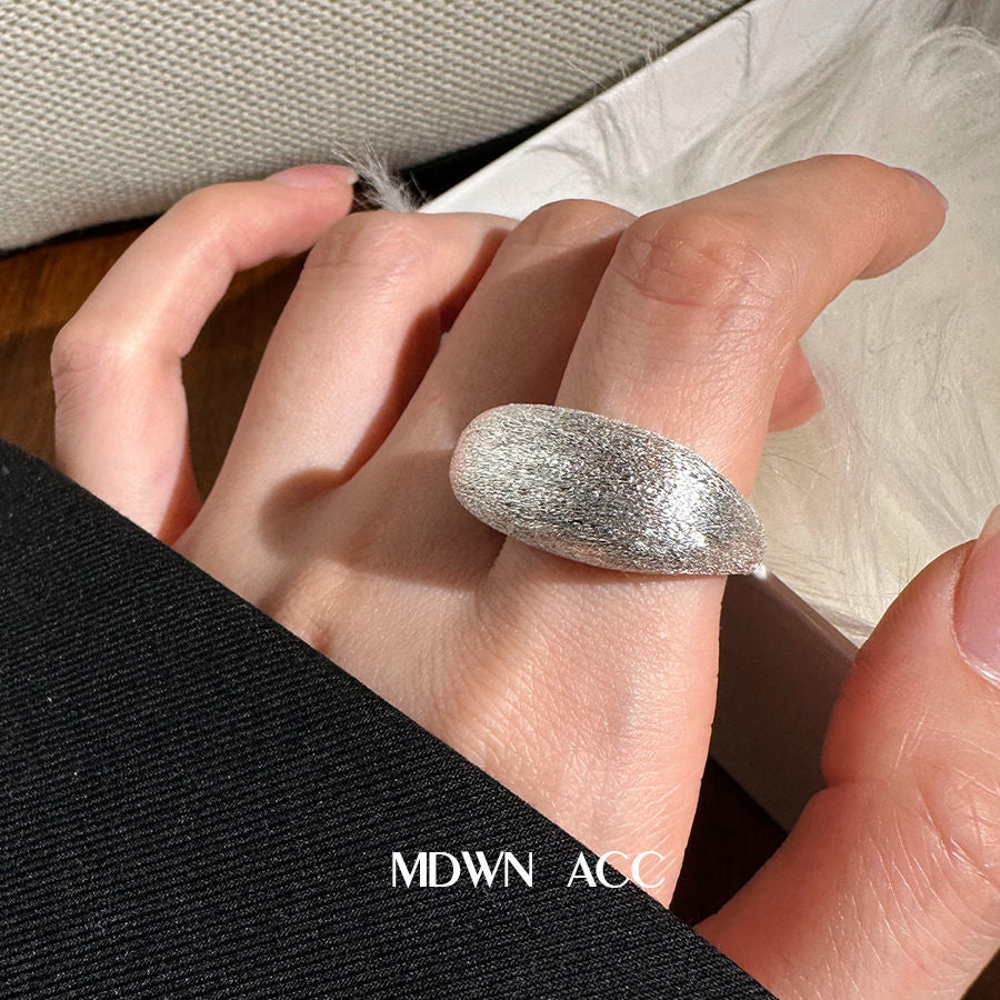 Ocean Style Sterling Sier Female Shell Shape Opal Stone Niche Ring