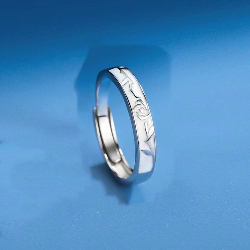 Little Prince Rose Couple Sier Niche For Girlfriends Birthday Gift Ring