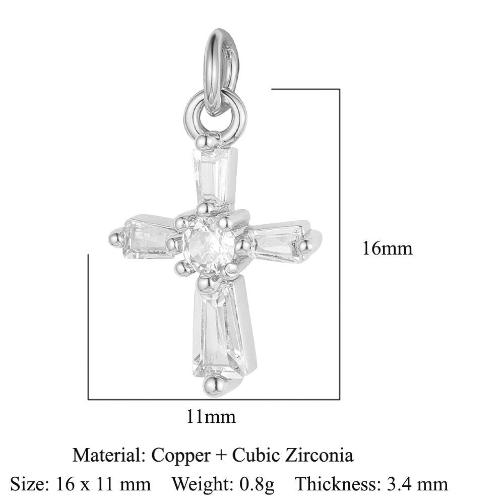 Cross Virgin Copper Zircon Peace Sign Ornament Pendants