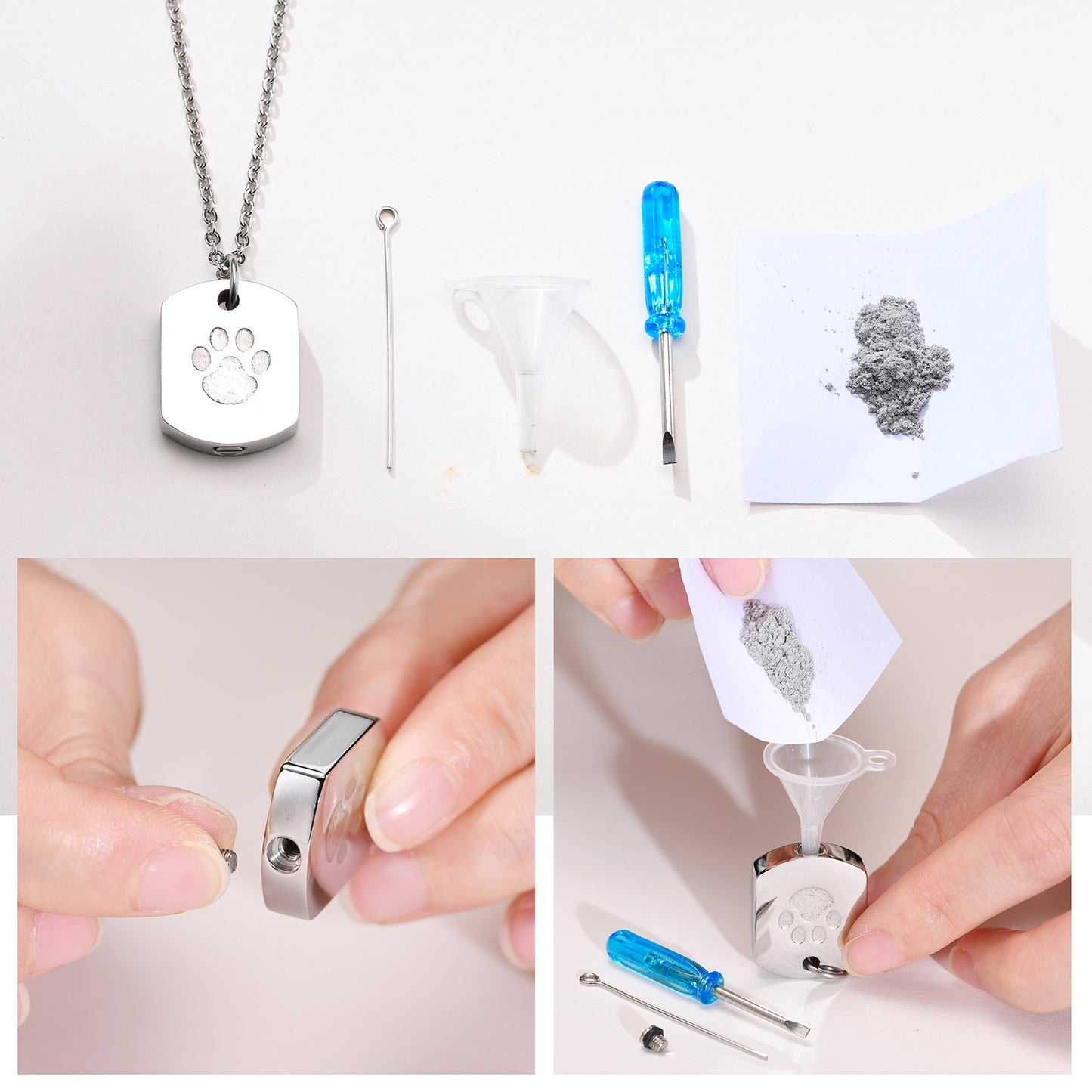 Men's Cinerary Casket Openable Black Twist Metal Pendants