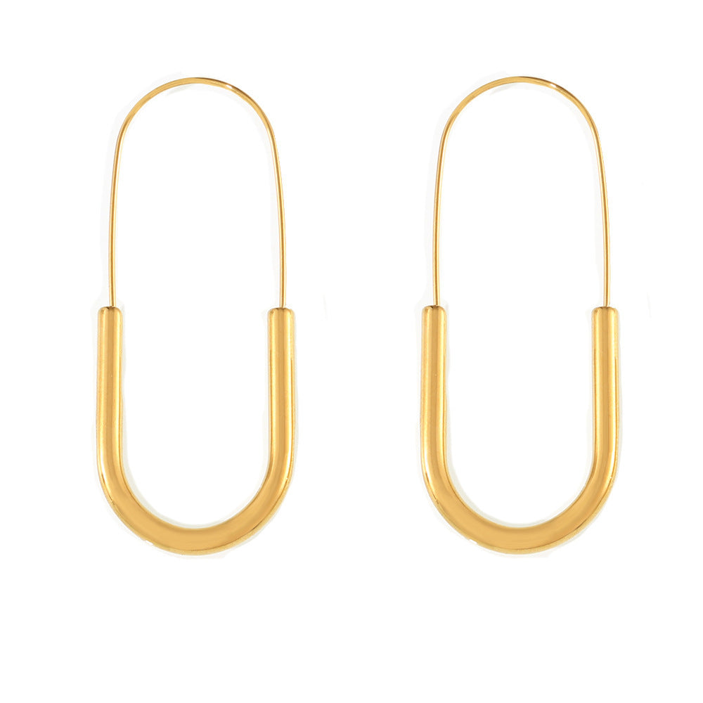 Frosty Style Gold Ear Hook Personalized Simple Titanium Earrings