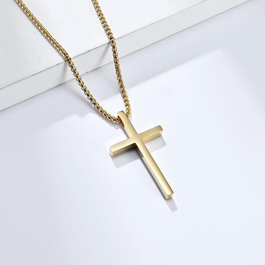 Women's & Men's Titanium Steel Cross Glossy Niche Personality Wear Pendants