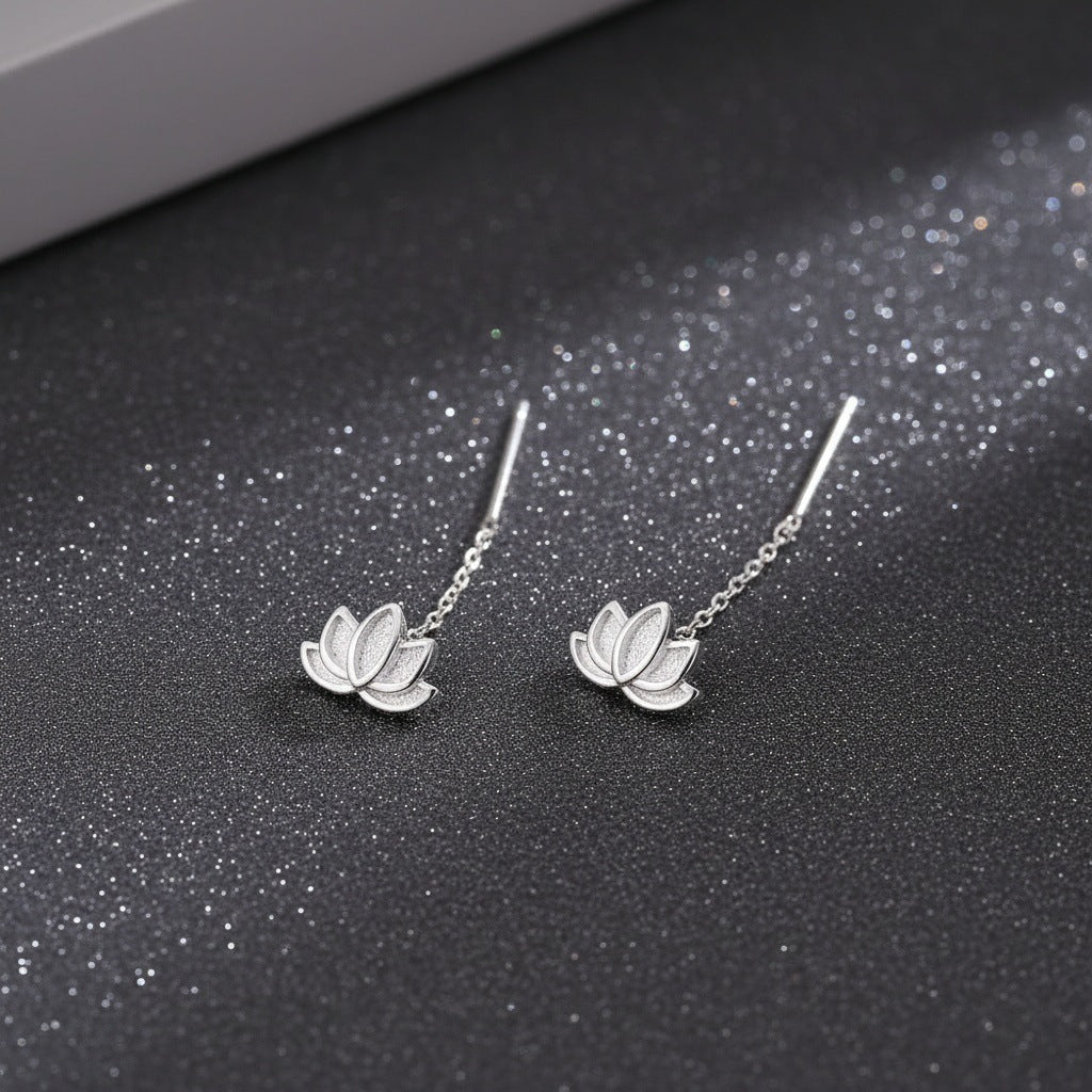 Women's Long Lotus National Style Elegant Tassel Ear Line