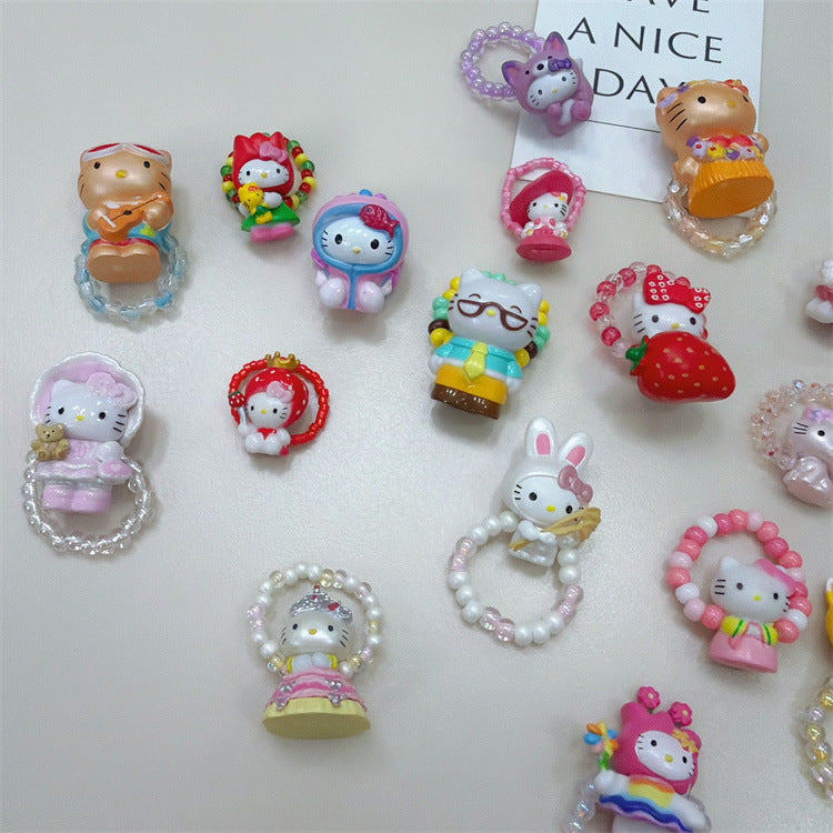 Flowers Cat Sweet Girly Trendy Cool Ring