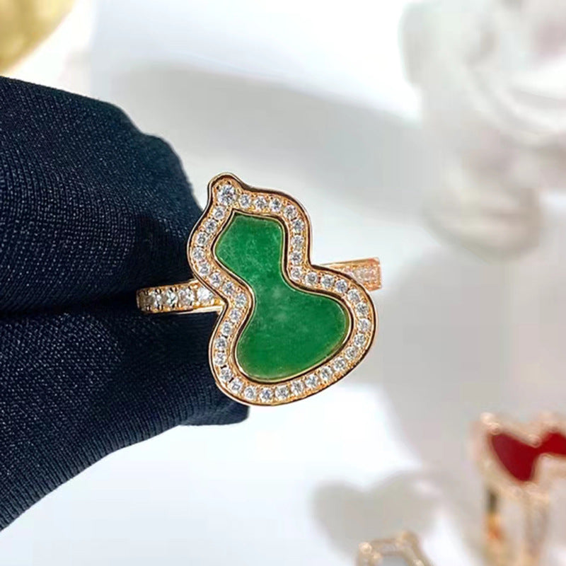 Red Agate Gourd Female Couple Full Rings