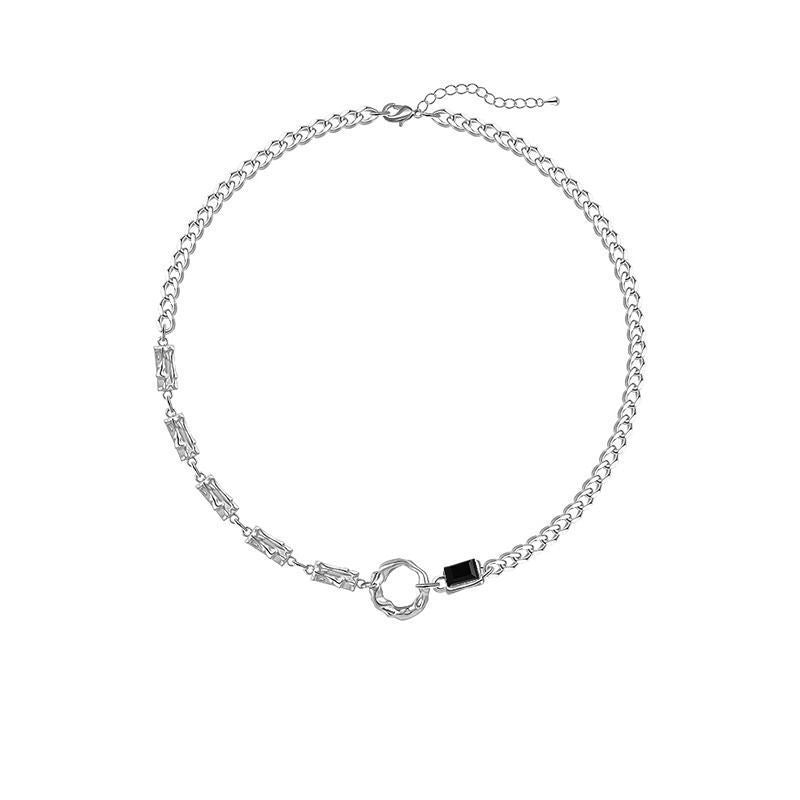 Women's & Men's Niche Design Titanium Steel Geometric Stitching For Hip Necklaces