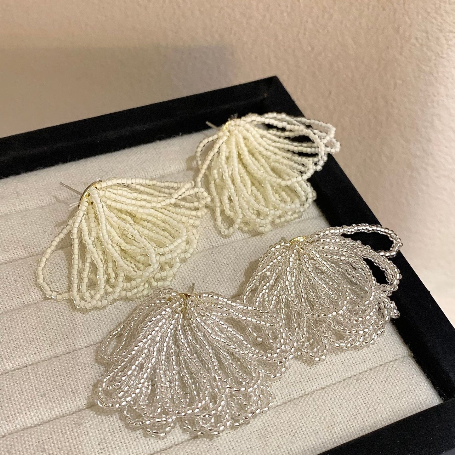 Design Glass Handmade Beaded Tassel Versatile Stud Earrings