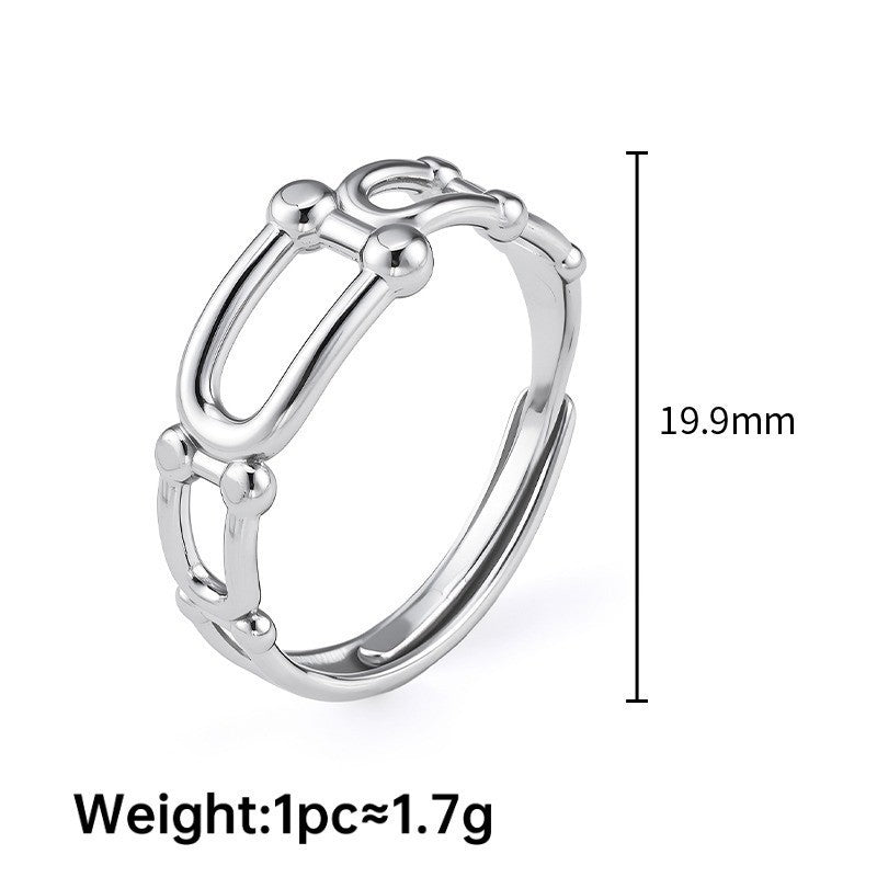 Stainless Steel Does Not Fade Niche Design Simple Korean Style Ring