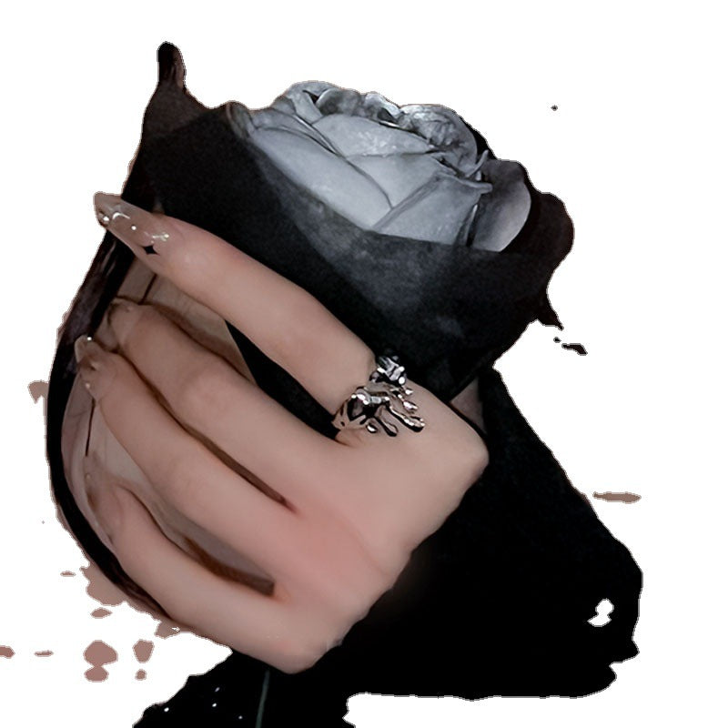 Liquid Water Drop Open Female Unique Ring