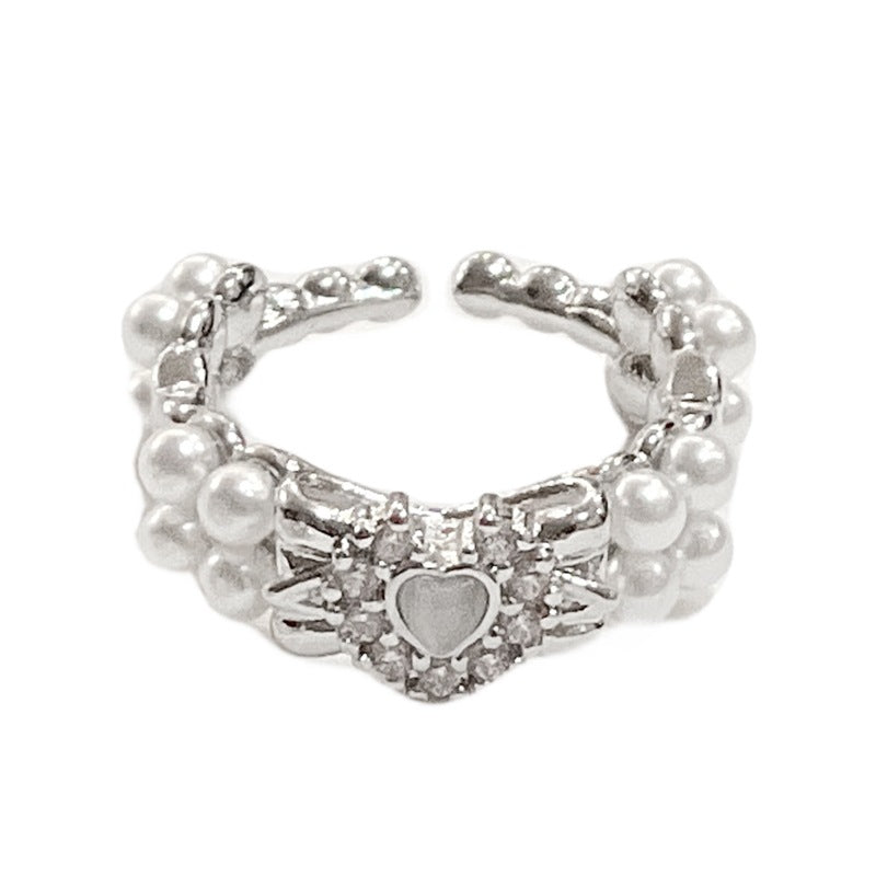 Pearl Bow Open Female Style High Rings