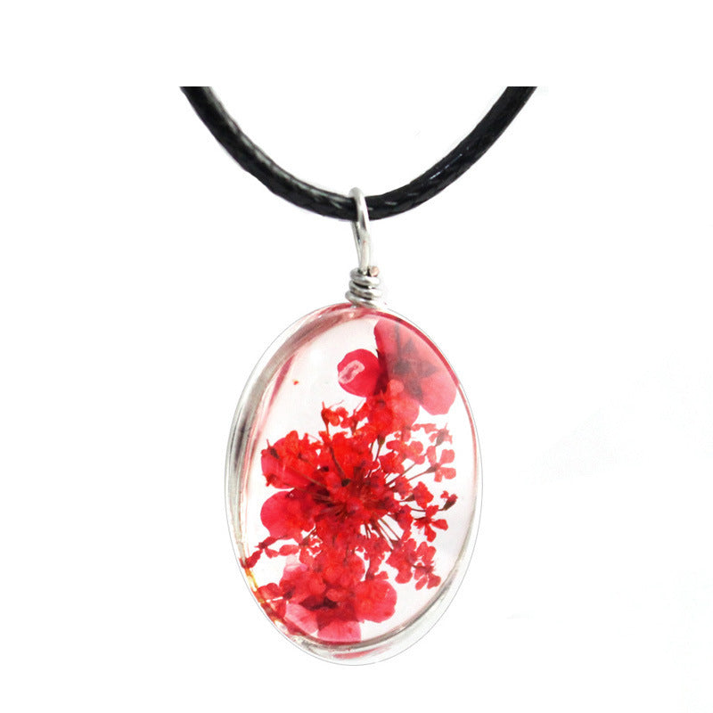 Spot Starry Glass Ball Time Stone Small Fresh Clavicle Chain Necklace