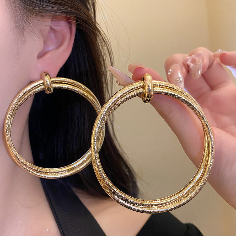 Women's Pleated Round Retro Fashion Minimalism Light Luxury High-grade Rings