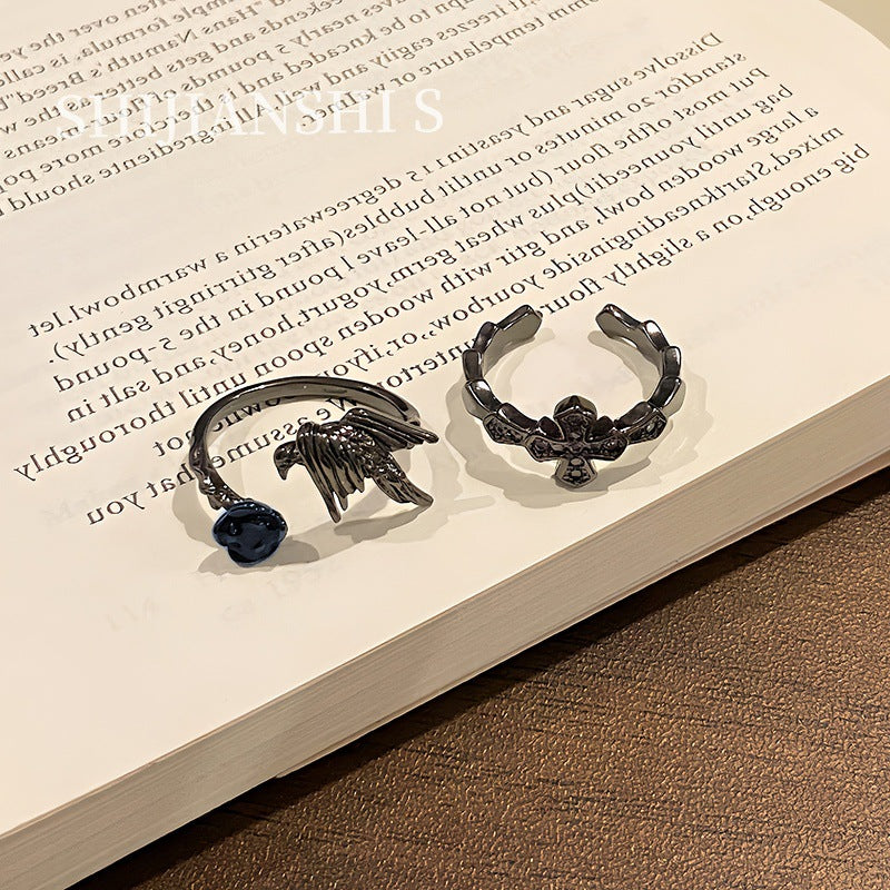 Ten Chapters Street Black Purple Wings Symbiosis Ring