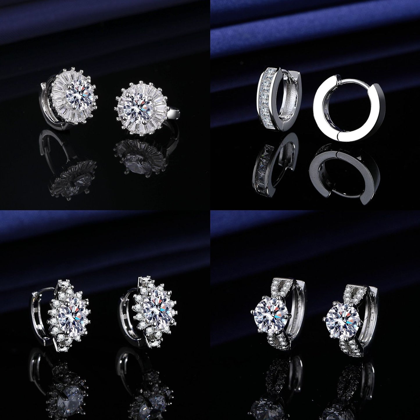 Live Broadcast Female Karat Fashion Elegant Zircon Ear Buckle