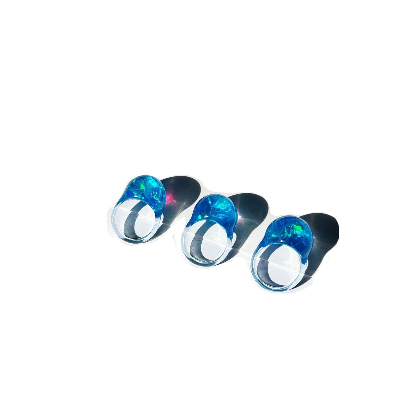 Imitation Opal Resin Colorful Planet Ball Rings